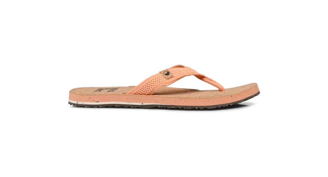 women's peach sandals from right side