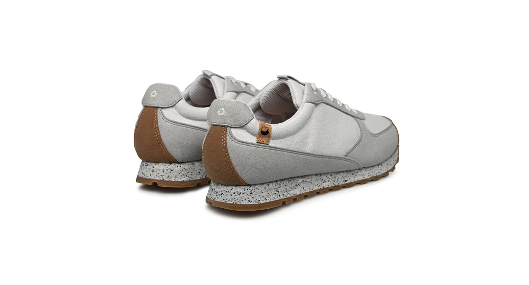 Women's shoes light grey color overview from behind